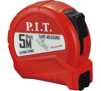 Рулетка с фиксатором P.I.T. (5 м x 19 мм, корпус ABS, фиксатор, клипса, ремешок), HTPM01-05MA