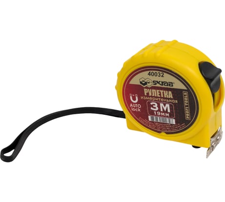 Рулетка SKRAB 3м/19мм авто магнит, желтая 40032