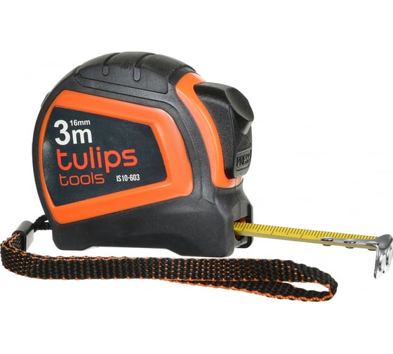 Рулетка с автоблокировкой Tulips Tools 3 м/16 мм II10-603