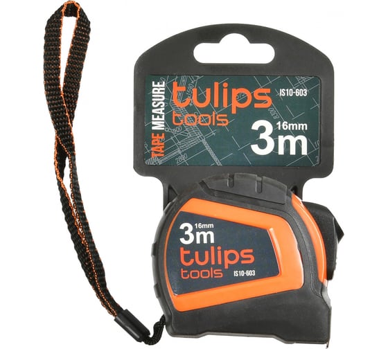 Рулетка с автоблокировкой Tulips Tools 3 м/16 мм II10-603