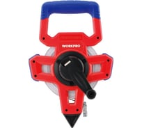 Рулетка геодезическая WORKPRO PRO 100м с ручкой (ABS-пластик, лента стекловолокно) WP263005