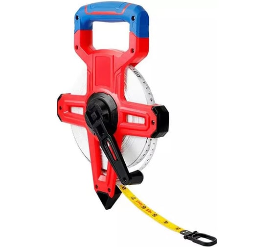 Рулетка геодезическая WORKPRO PRO 100м с ручкой (ABS-пластик, лента стекловолокно) WP263005 1