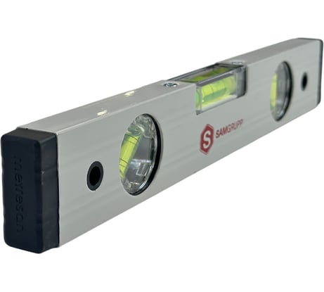 Уровень строительный SAMGRUPP 30 см, 3 глазка, алюминиевый профиль, точность 0,5 / 0,75 мм/м METRESAN MET-082000030