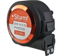 Рулетка с автостопом Sturm 5x19мм, soft touch, 2x сторонняя шкала, магнит 2010-14-5-19