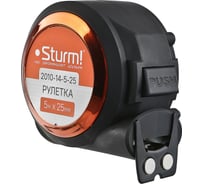 Рулетка с автостопом Sturm 5x25мм, soft touch, 2x сторонняя шкала, магнит, 2010-14-5-25