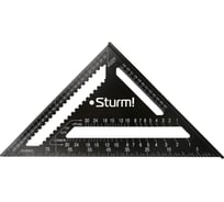Угольник Sturm 300мм, алюминиевый сплав, чёрная оксидация, белая шкала, 2020-07-300