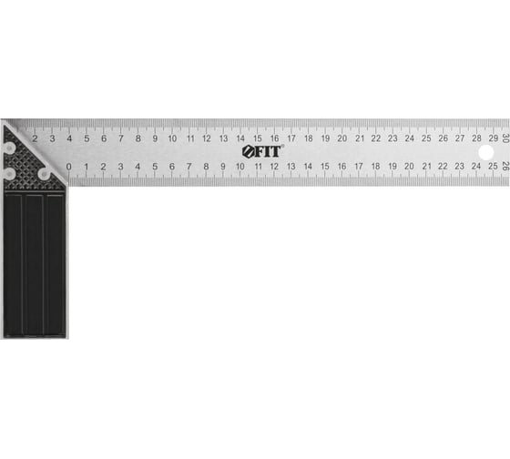 Угольник столярный FIT рифленая шкала, алюминиевое основание 350 мм 19463 1