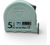 Рулетка DEKOR HASSAN 25 ммх5 м, корпус из ударопрочного эргономичного пластика с магнитным зацепом DEKOR 1296