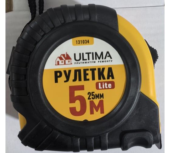 Рулетка ULTIMA Lite, 5 м x 25 мм, обрезиненный пластиковый корпус 131034