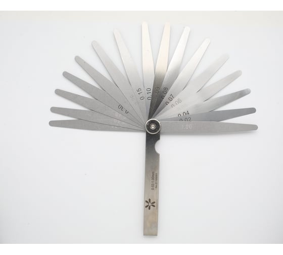 Набор щупов Miyamotometrology (для установки зазора клапанов) 17шт l= 100мм (диапазон 0.02 - 1.00мм) 9472-17