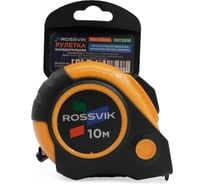 Рулетка измерительная Rossvik 10 м x 25 мм, автостоп, магнит, обрезиненный корпус RMT2510