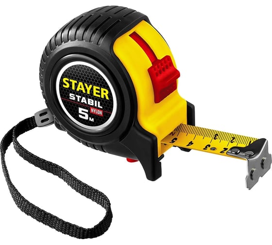 Рулетка STAYER Professional Expert: AutoStop + SuperBlade, 5 м х 25 мм, 34131-05-25 34136-05-25