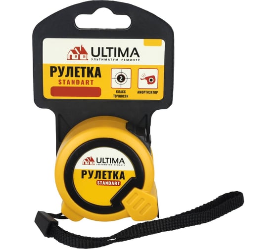 Рулетка Ultima Standart 7,5м x 25мм, пластиковый корпус, 130501009