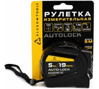 Рулетка измерительная ALUKOMTOOLS 5мх19мм, AUTOLOCK нейлоновое покрытие, магнитный зацеп AТ-РИ0519А