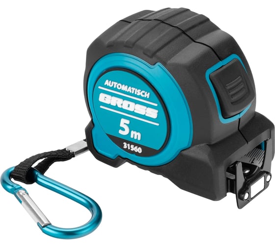 Рулетка GROSS Automatisch 8м х 32мм, нейлон, магнит, двустор. разметка, антиизлом, автоcтоп 31561
