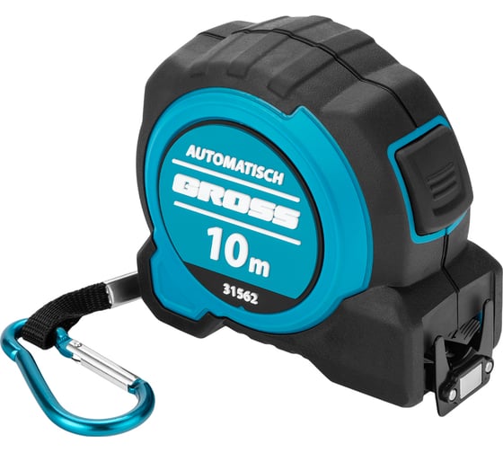 Рулетка Automatisch, 10 м х 32 мм, нейлон, магнит, двустор. разметка, антиизлом, автоcтоп GROSS 31562