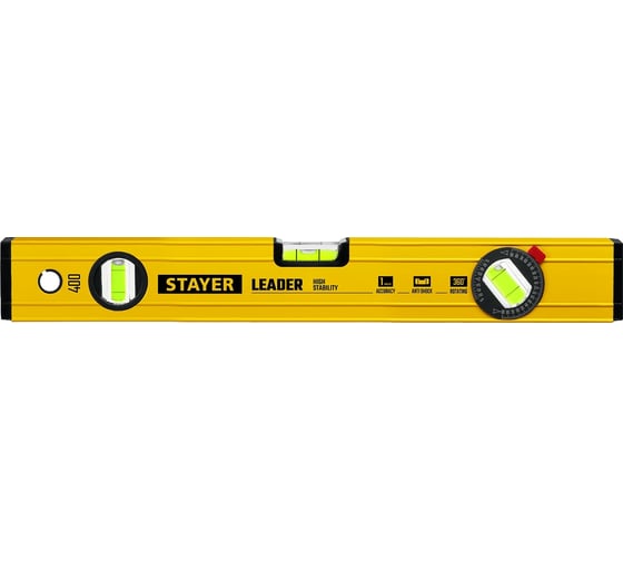 Уровень STAYER Leader 400 мм строительный фрезерованный 3466-040_z01