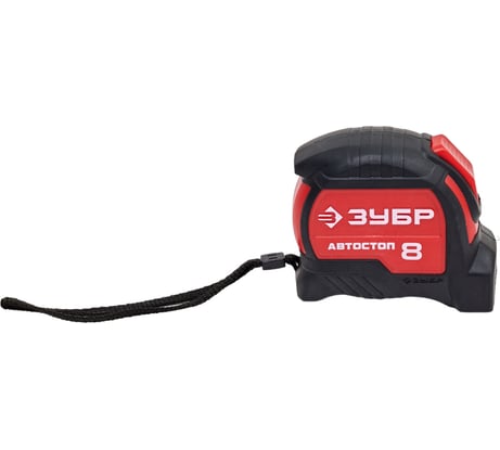 Рулетка ЗУБР Автостоп 8м/25мм с автостопом и ударостойким обрезиненным корпусом 34052-08-25_z01
