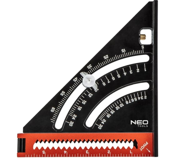 Алюминиевый угольник NEO Tools 150 мм, с подошвой + складная линейка 160 мм, магнит 72-105