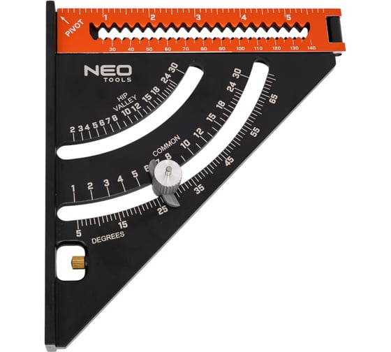 Алюминиевый угольник NEO Tools 150 мм, с подошвой + складная линейка 160 мм, магнит 72-105