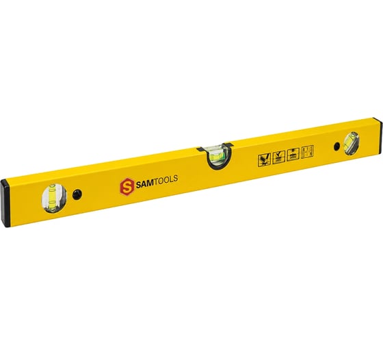 Уровень алюминиевый SAMGRUPP 600 мм 3 глазка точность 0,5 мм/м желтый SAMC-082103060