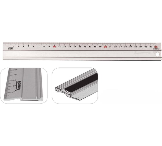 Линейка алюминиевая Vogel 300х35х1,5 с калибровкой 1796300030 К