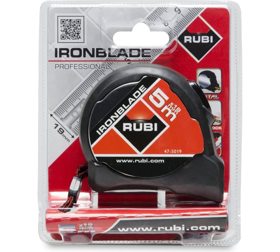 Рулетка RUBI IRONBLADE 5 м, 19 мм 75904