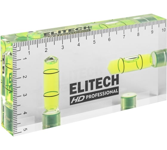 Уровень пузырьковый Elitech 320308 (прозрачный,10см,магнитный,2 глазка) HD 214933
