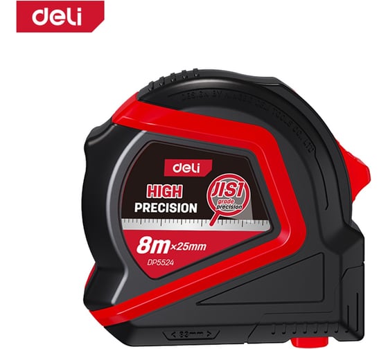Рулетка с магнитным зацепом DELI 8м х 25мм DP5524 метрическая 242319