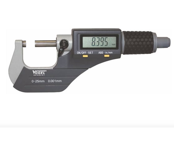 Микрометры цифровые Vogel, 0-25 х 0.001 IP40 ABS, *с калибровкой 231061 К