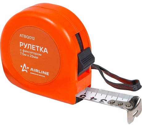 Рулетка AIRLINE с фиксатором 7,5м х 25мм ATBQ012