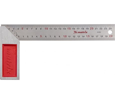 Стальной угольник MATRIX градуировка, 250 мм 32390