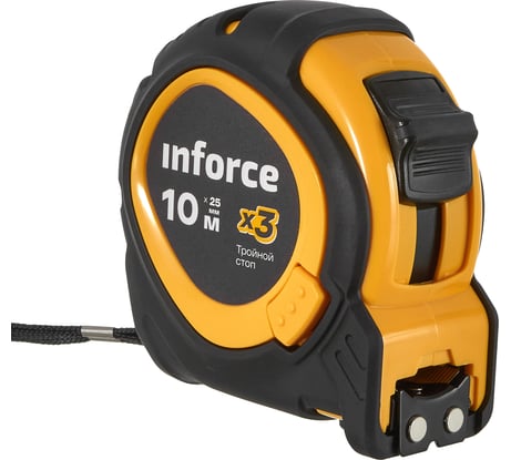 Рулетка Inforce с тройным стопом, 10х25 06-11-78