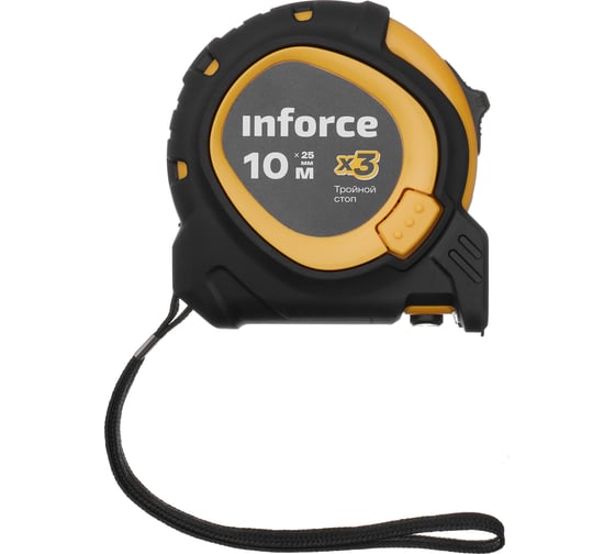 Рулетка Inforce с тройным стопом, 10х25 06-11-78