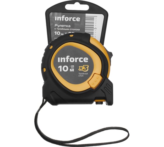 Рулетка Inforce с тройным стопом, 10х25 06-11-78