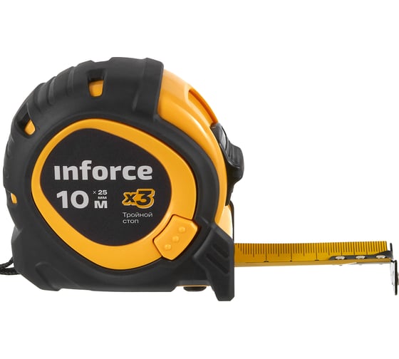 Рулетка Inforce с тройным стопом, 10х25 06-11-78