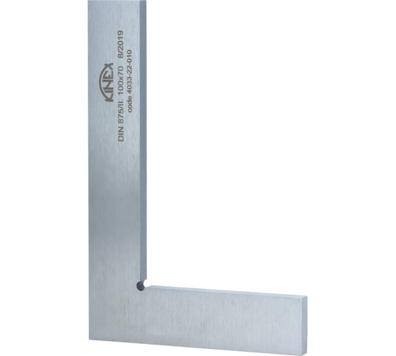 Поверочный угольник Kinex (K-MET) 100x70 мм, Класс 2, Тип УП, DIN875 4033-22-010 1