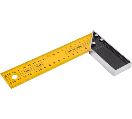 Столярный угольник Управдом стальное полотно, двойная миллиметровая шкала 4100002474