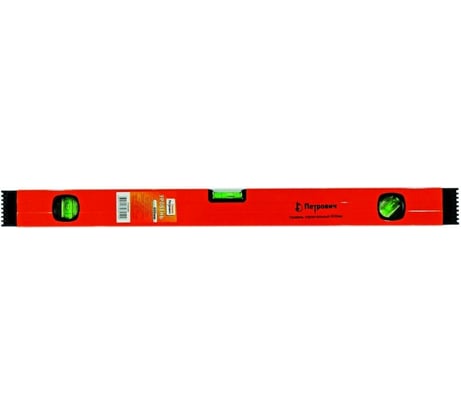 Коробчатый уровень Петрович 600 мм, алюминиевый, фрезерованная поверхность, 3 глазка 4100006201