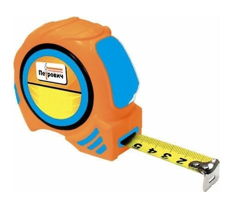 Рулетка Петрович П069-0519 в обрезиненном корпусе, AUTOLOCK, 5 м, 19 мм 4100003147