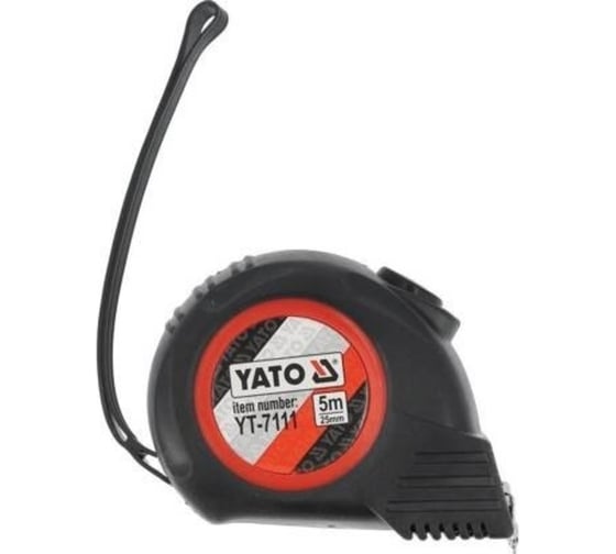 Рулетка YATO 5м х 25мм, автостоп, магнит, обрезиненный корпус YT-7111