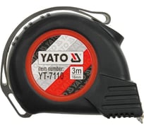 Рулетка YATO 3 м, 16 мм, автостоп, магнит, обрезиненный корпус YT-7110