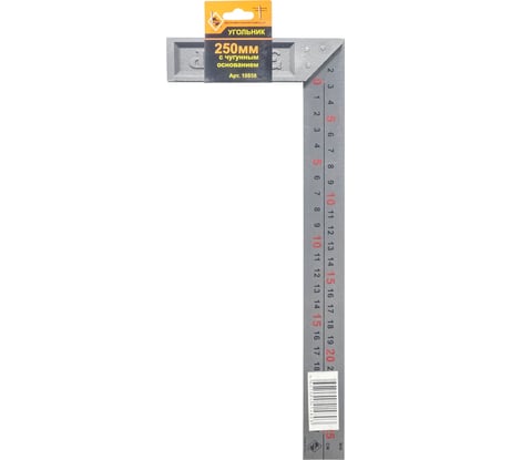 Угольник 250 мм с чугунным основанием 1/6/120 Энкор 10858