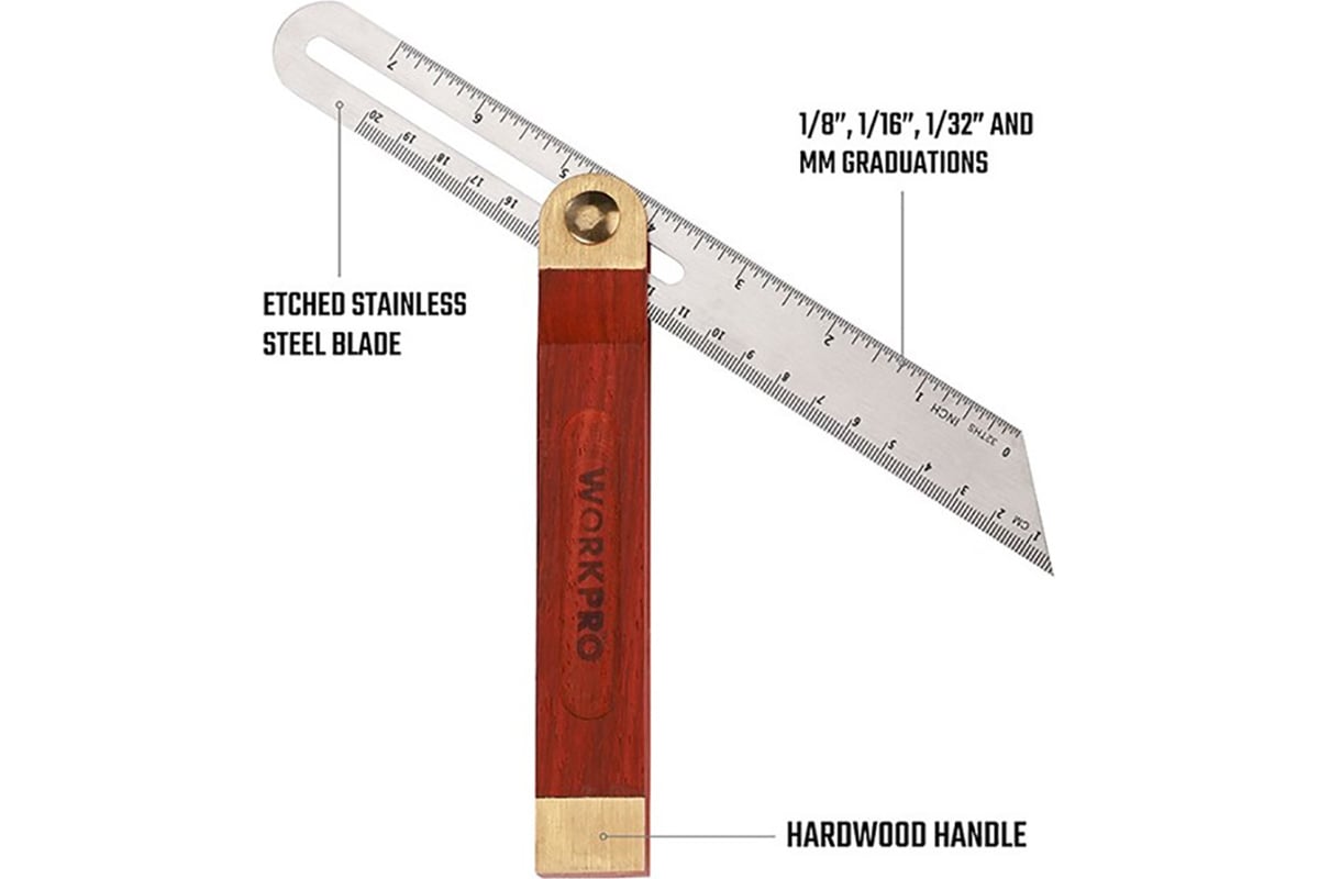  угломер WORKPRO деревянная ручка 230мм WP264006 - выгодная цена .