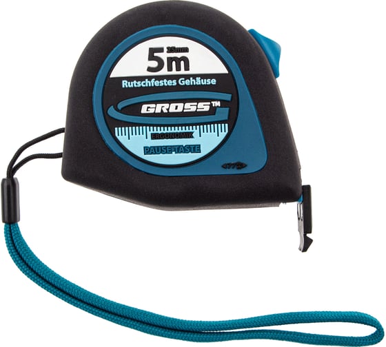 Рулетка GROSS Ergonomisch 5 м x 25 мм, магнитный обрезиненный зацеп 31103