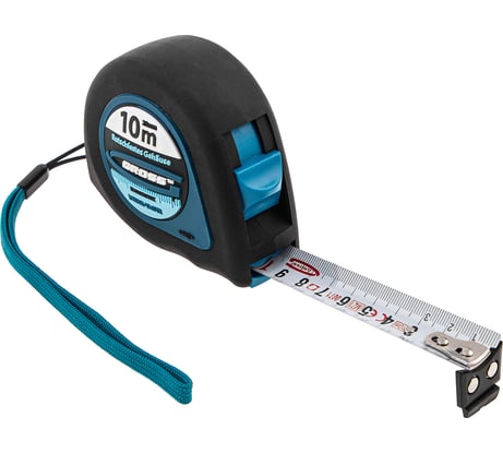 Рулетка GROSS Ergonomisch 10 м x 25 мм, магнитный обрезиненный зацеп 31105