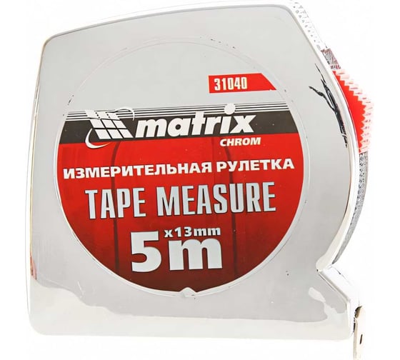 Рулетка 5 м x 13 мм Chrom MATRIX 31040