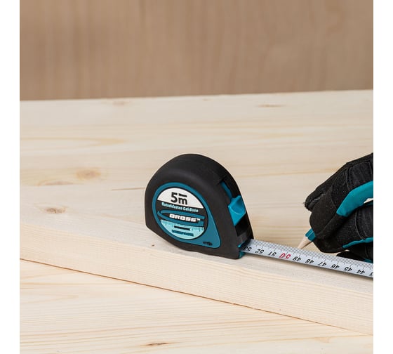 Рулетка GROSS Ergonomisch 5 м, 19 мм, магнитный обрезиненный зацеп 31102
