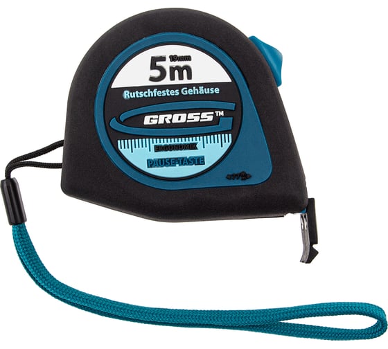 Рулетка GROSS Ergonomisch 5 м, 19 мм, магнитный обрезиненный зацеп 31102