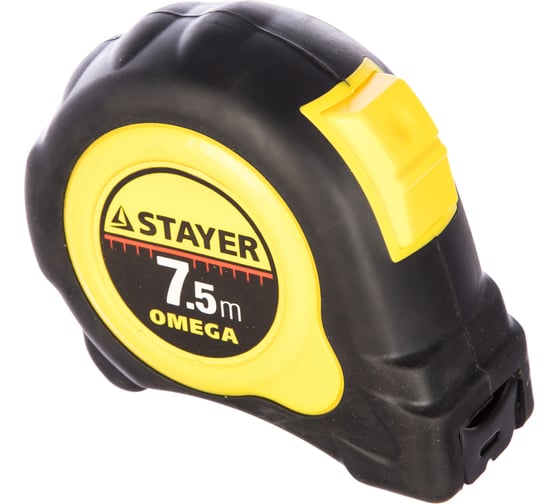 Рулетка с обрезиненным корпусом, 7,5мх25мм STAYER MASTER Autolock 3402-08-25
